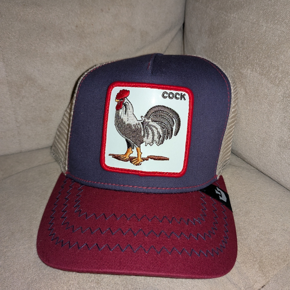 Goorin Bros Navy and Red Trucker Hat